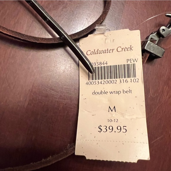 Coldwater Creek skinny  leather belt dark brown NWT - Picture 3 of 3